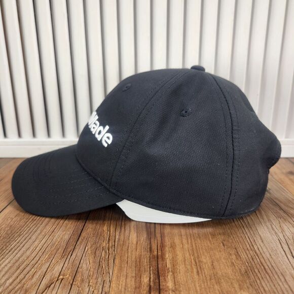 Taylor Made Golf Hat Cap Strap Back Black Logo Sports Mens Brand Advertising PGA - Picture 6 of 11